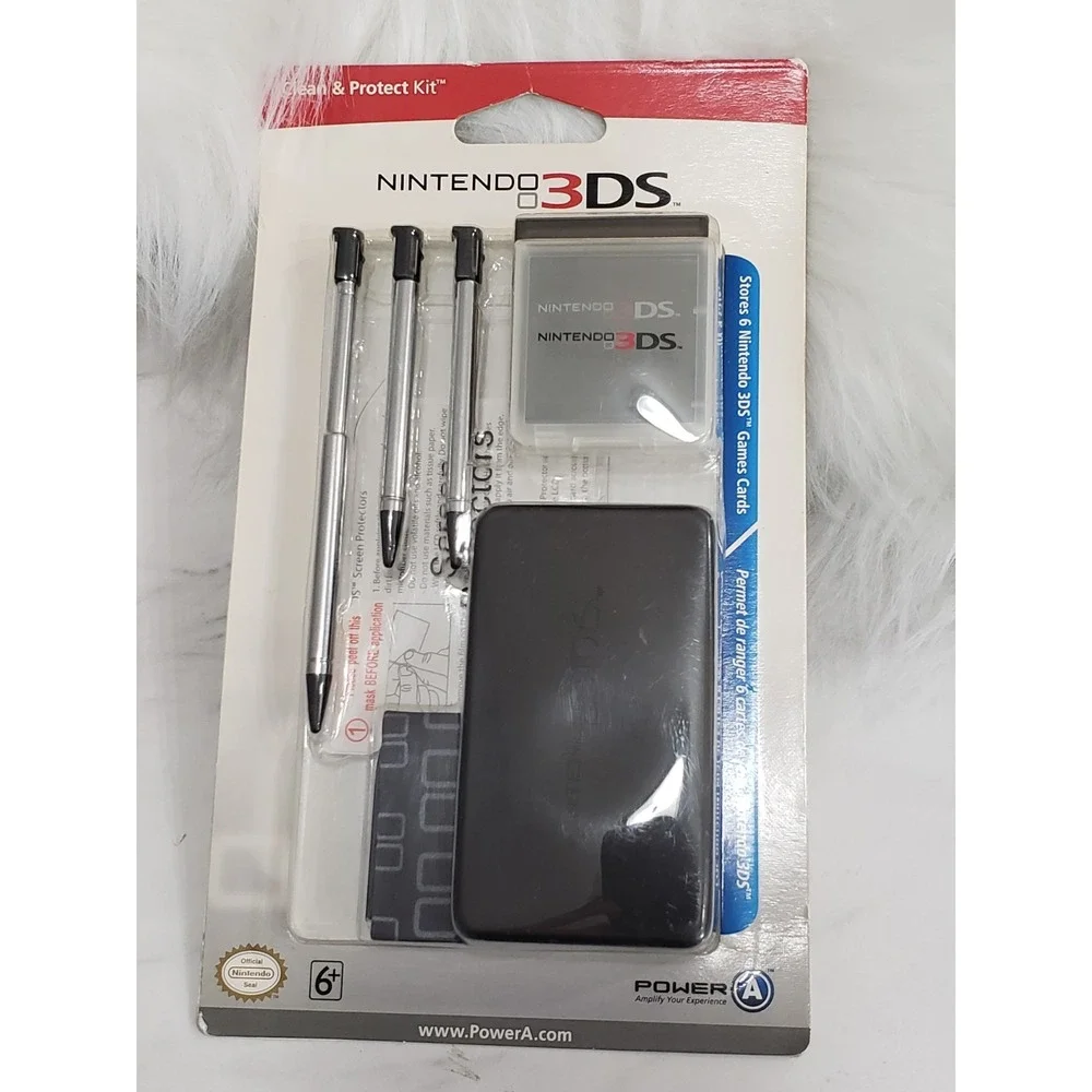 Nintendo 3DS Power a Stylus Kit 3 Original Stylus, Clean and Protect